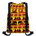 Sunset African Tribal Pattern Print Drawstring Backpack