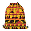 Sunset African Tribal Pattern Print Drawstring Bag