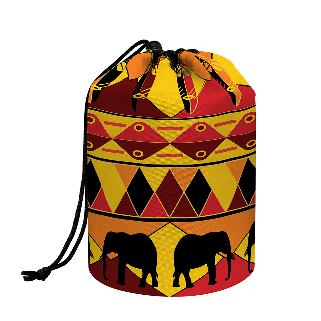 Sunset African Tribal Pattern Print Drawstring Makeup Bag