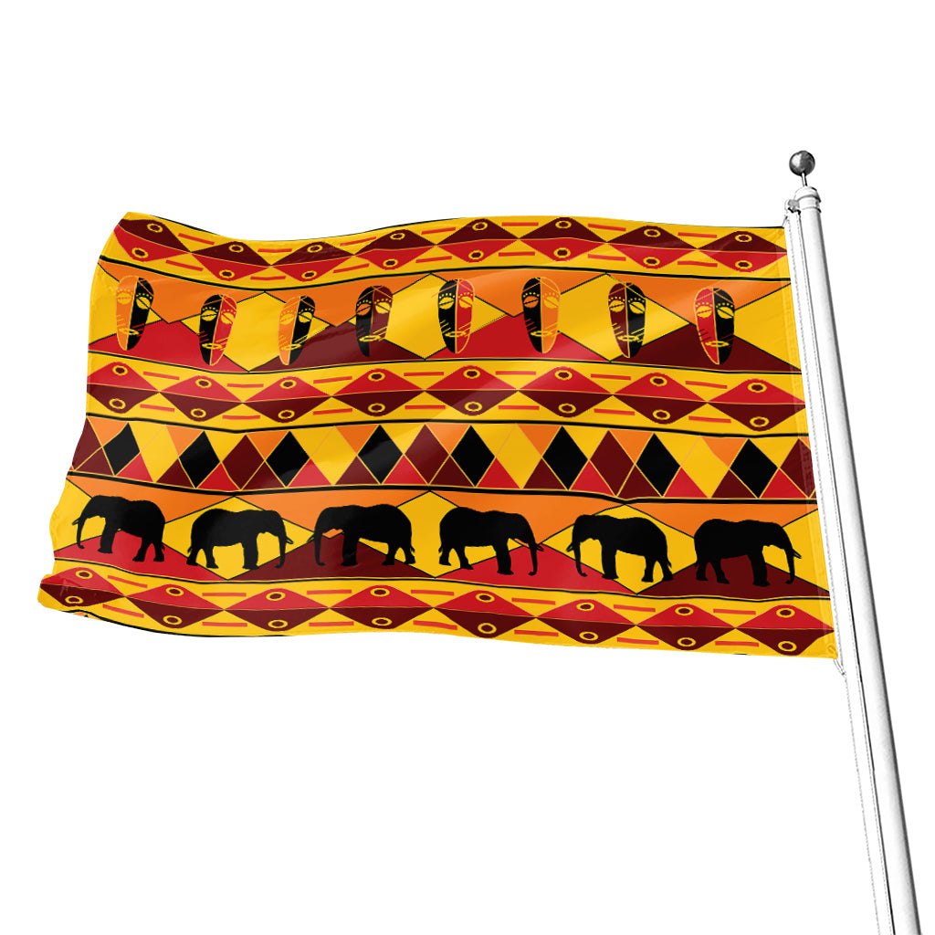 Sunset African Tribal Pattern Print Flag