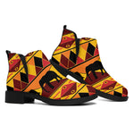 Sunset African Tribal Pattern Print Flat Ankle Boots