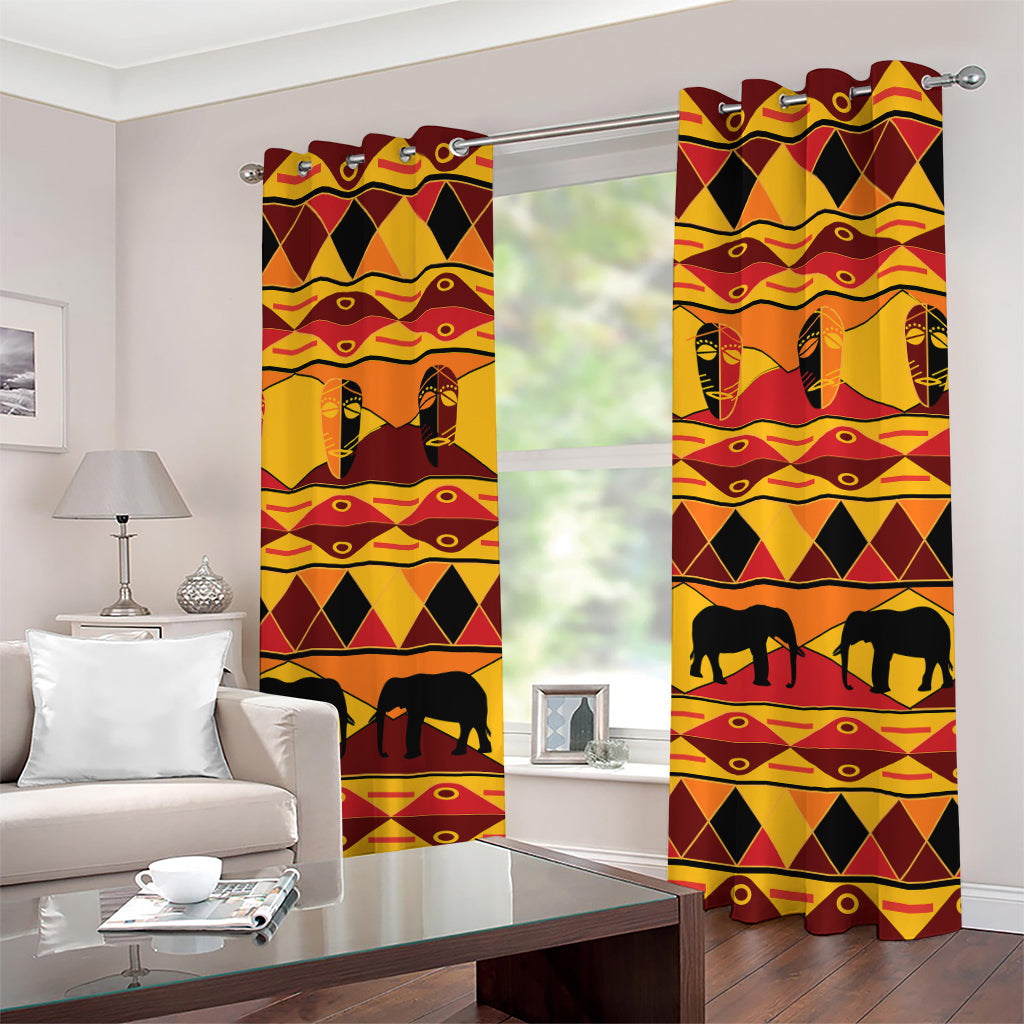 Sunset African Tribal Pattern Print Grommet Curtains