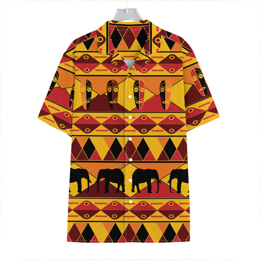 Sunset African Tribal Pattern Print Hawaiian Shirt