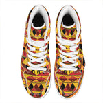 Sunset African Tribal Pattern Print High Top Leather Sneakers