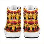 Sunset African Tribal Pattern Print High Top Leather Sneakers