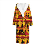 Sunset African Tribal Pattern Print Hooded Bathrobe