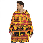 Sunset African Tribal Pattern Print Hoodie Blanket
