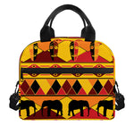 Sunset African Tribal Pattern Print Insulated Lunch Bag