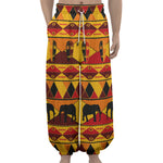 Sunset African Tribal Pattern Print Lantern Pants