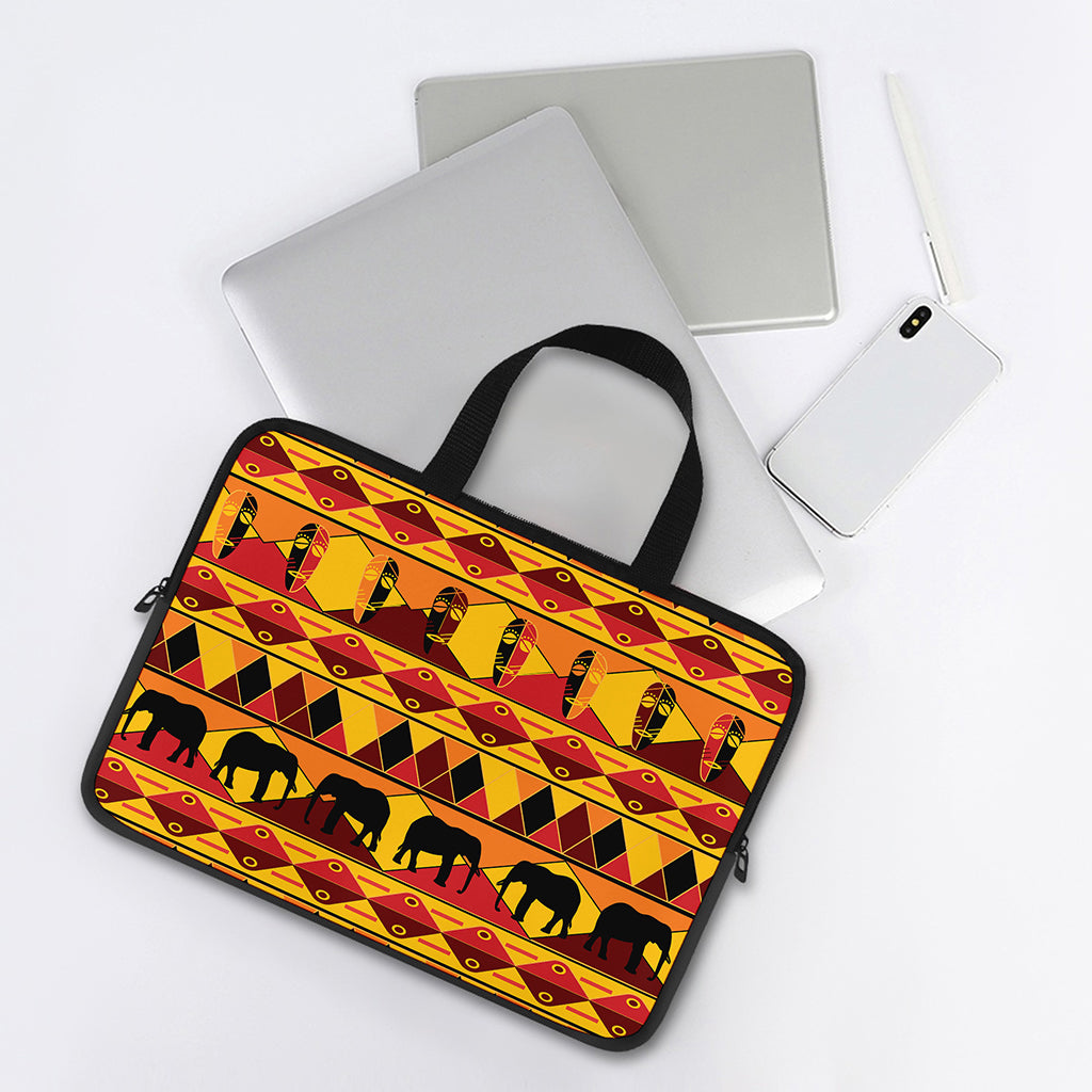 Sunset African Tribal Pattern Print Laptop Sleeve With Handle