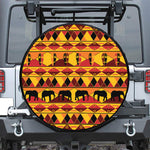 Sunset African Tribal Pattern Print Leather Spare Tire Cover