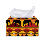 Sunset African Tribal Pattern Print Leather Tissue Box Cover