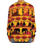 Sunset African Tribal Pattern Print Long Sleeve Baseball Jersey