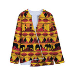 Sunset African Tribal Pattern Print Long Sleeve Short Coat
