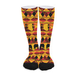 Sunset African Tribal Pattern Print Long Socks