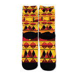 Sunset African Tribal Pattern Print Long Socks