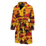 Sunset African Tribal Pattern Print Men's Bathrobe