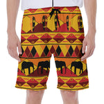 Sunset African Tribal Pattern Print Men's Beach Shorts
