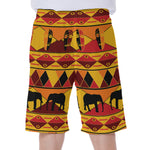 Sunset African Tribal Pattern Print Men's Beach Shorts