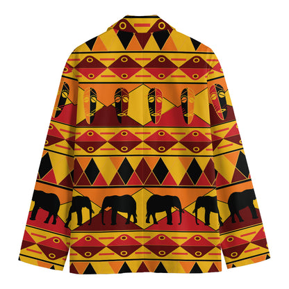 Sunset African Tribal Pattern Print Men's Blazer