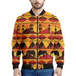 Sunset African Tribal Pattern Print Men's Bomber Jacket
