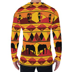 Sunset African Tribal Pattern Print Men's Long Sleeve T-Shirt