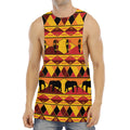 Sunset African Tribal Pattern Print Men's Muscle Tank Top