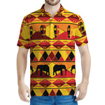 Sunset African Tribal Pattern Print Men's Polo Shirt