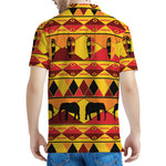 Sunset African Tribal Pattern Print Men's Polo Shirt