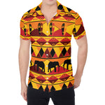 Sunset African Tribal Pattern Print Men's Shirt
