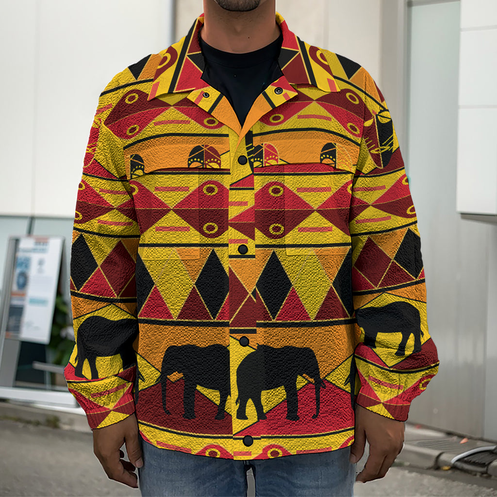 Sunset African Tribal Pattern Print Men's Shirt Jacket