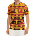 Sunset African Tribal Pattern Print Men's Short Sleeve Rash Guard