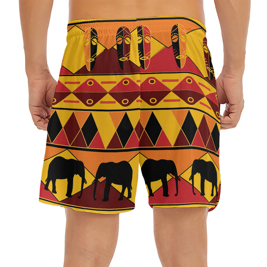 Sunset African Tribal Pattern Print Men's Split Running Shorts