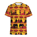 Sunset African Tribal Pattern Print Men's Athletic T-Shirt
