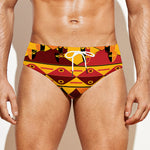 Sunset African Tribal Pattern Print Men's Swim Briefs