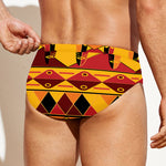 Sunset African Tribal Pattern Print Men's Swim Briefs