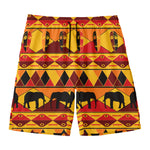 Sunset African Tribal Pattern Print Men's Swim Trunks