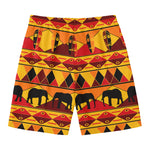 Sunset African Tribal Pattern Print Men's Swim Trunks