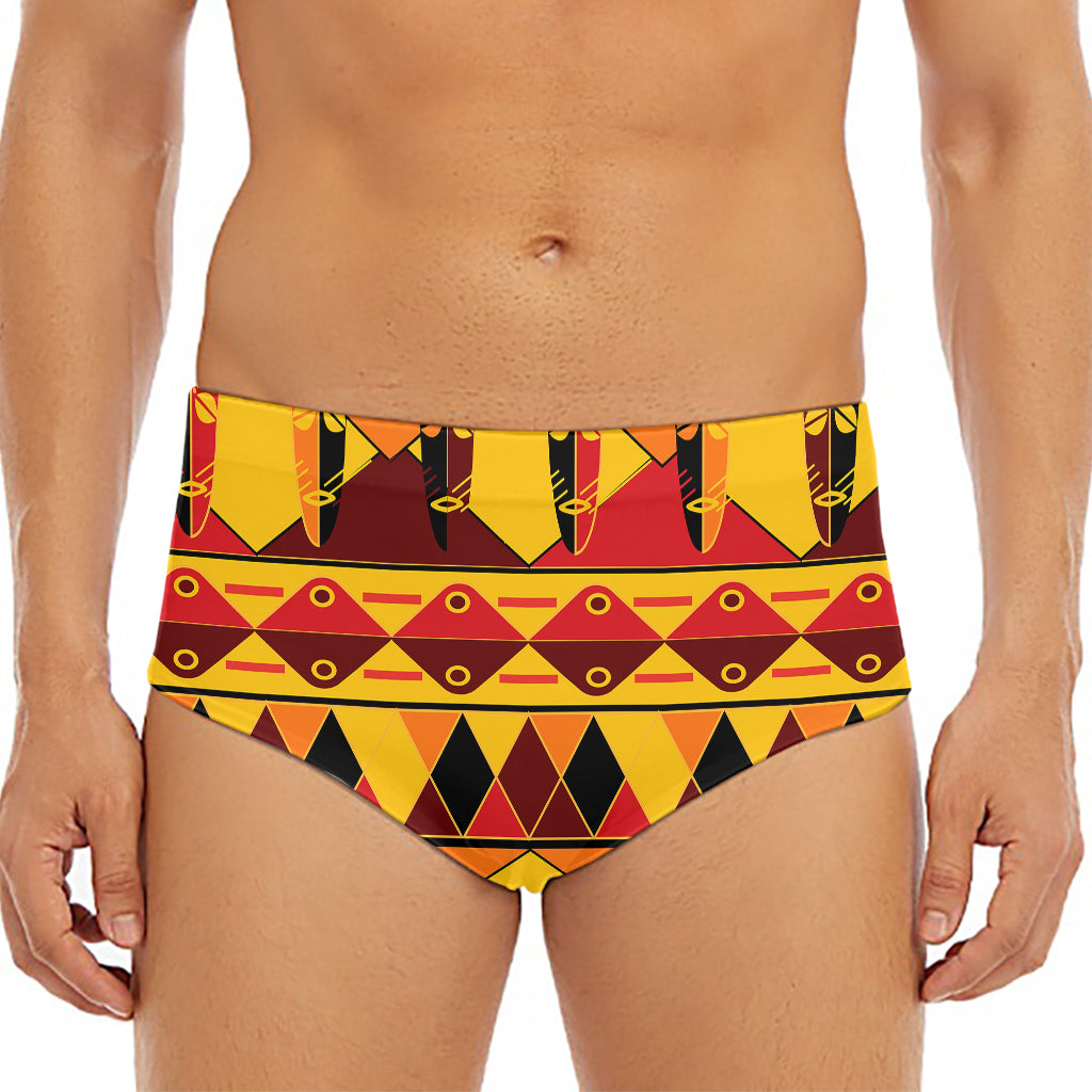 Sunset African Tribal Pattern Print Men's Triangle Swim Briefs