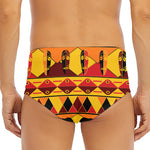 Sunset African Tribal Pattern Print Men's Triangle Swim Briefs
