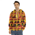 Sunset African Tribal Pattern Print Men's Velvet Pullover Hoodie