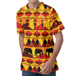 Sunset African Tribal Pattern Print Men's Velvet T-Shirt