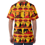 Sunset African Tribal Pattern Print Men's Velvet T-Shirt