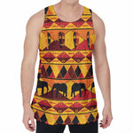 Sunset African Tribal Pattern Print Men's Velvet Tank Top