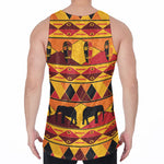 Sunset African Tribal Pattern Print Men's Velvet Tank Top