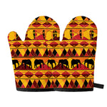 Sunset African Tribal Pattern Print Oven Mitts