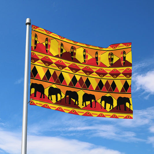 Sunset African Tribal Pattern Print Polyester Flag