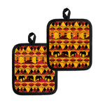 Sunset African Tribal Pattern Print Pot Holders