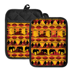 Sunset African Tribal Pattern Print Pot Holders With Pocket