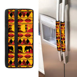 Sunset African Tribal Pattern Print Refrigerator Handle Covers